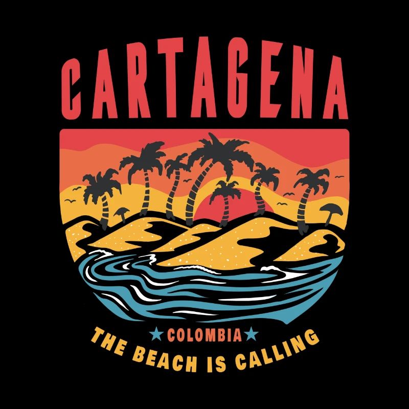 Design Carthagène Colombie avec palmiers