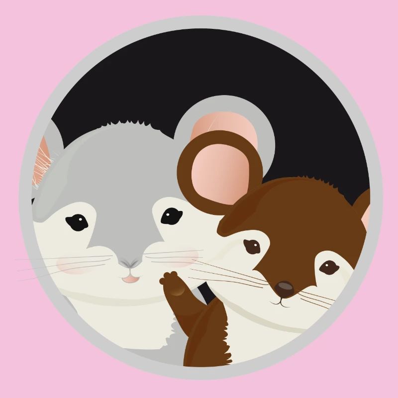 Deux souris mignonnes ensemble dans le trou de la souris