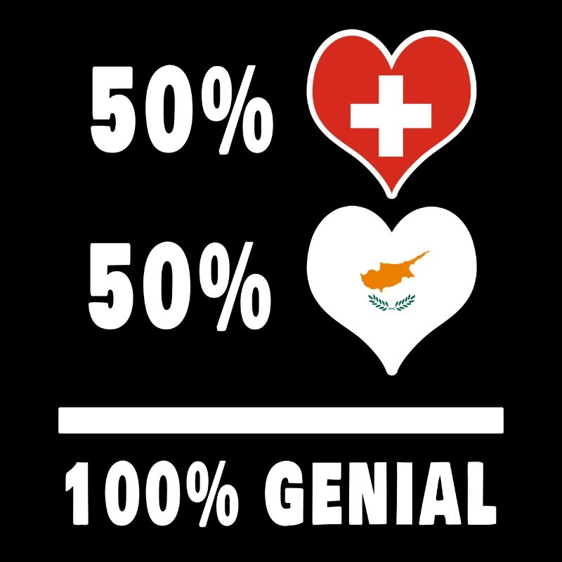 Zypern und Schweiz 100% Genial Flagge