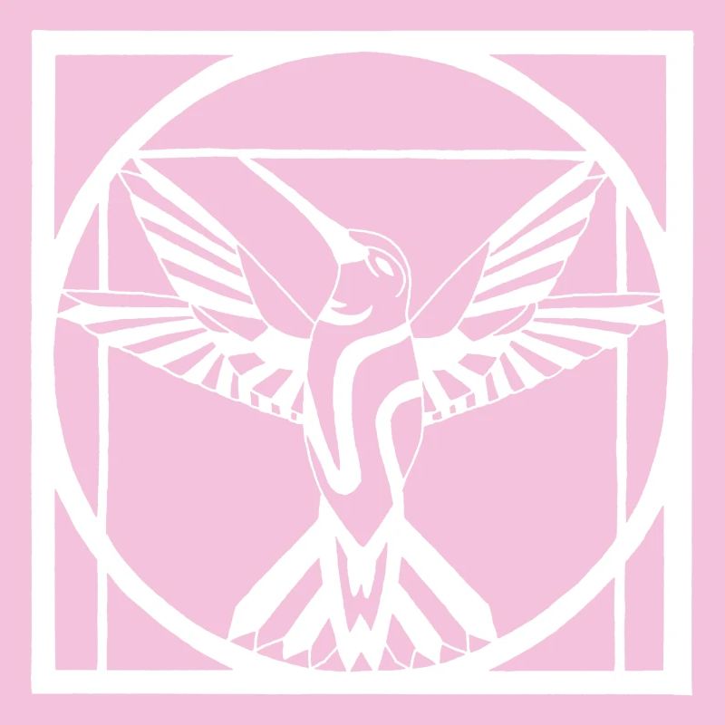 Vitruvian white bird