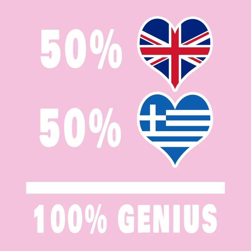 Greece and Great Britain 100% Genius Flag