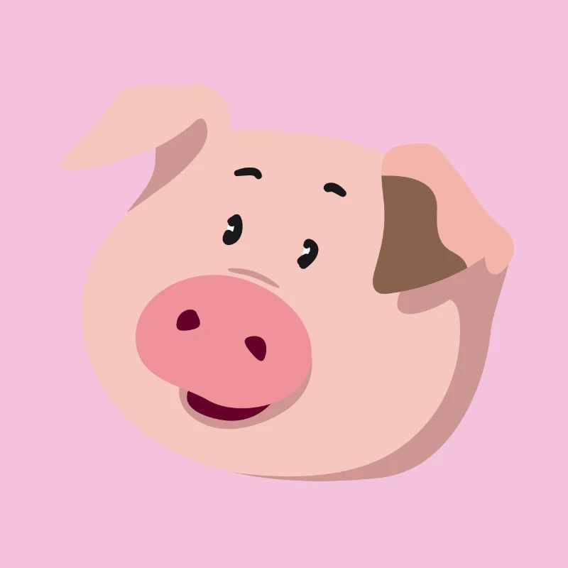 Piggy Head – Illustration d’animal mignon