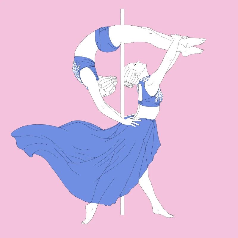 Pole Dance Blue Impression