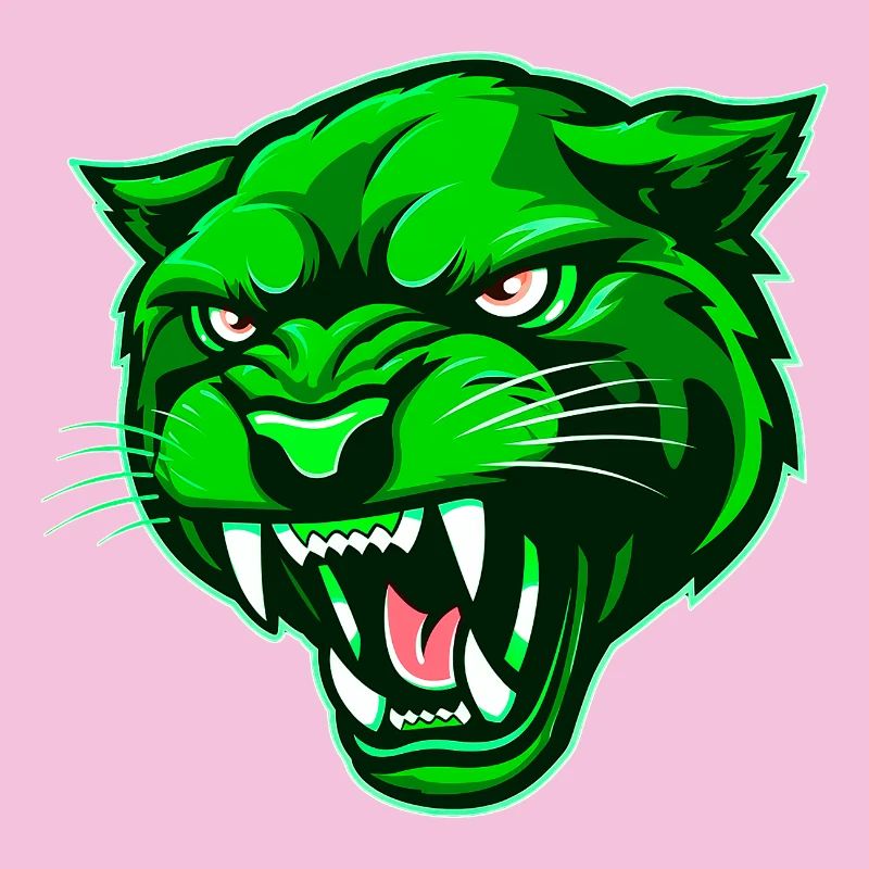 Tête de panthère verte