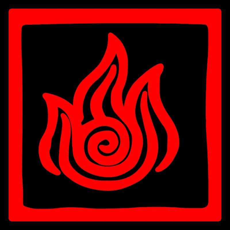 Symbole du feu en carré