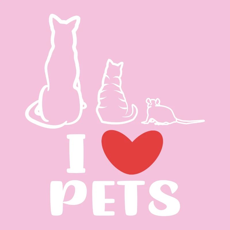 J’aime les animaux de compagnie Chien Cat Rat Déclaration