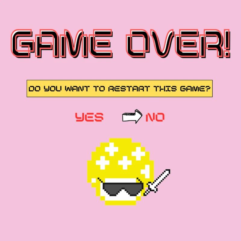 Pixel Art 8 bits Retro Game Over