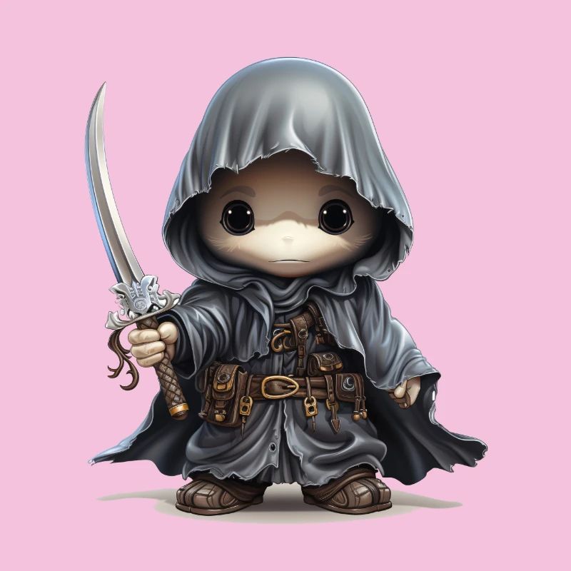 Cute Ghost with Dagger Fantasy Shirt