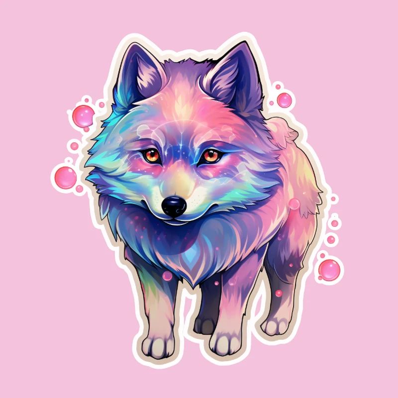 Mignon petit chien avec une fourrure arc-en-ciel