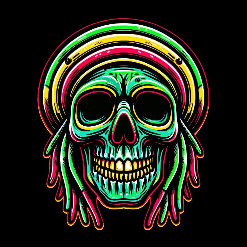 Reggae-Schädel Dekofigur Rasta-Kultur