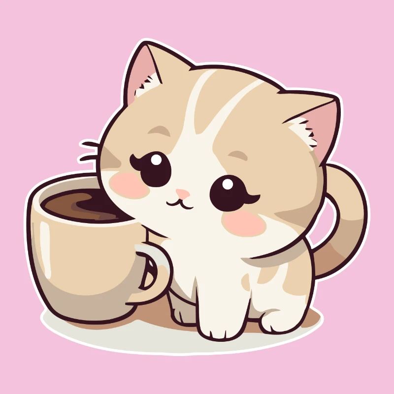Katze mit Coffee