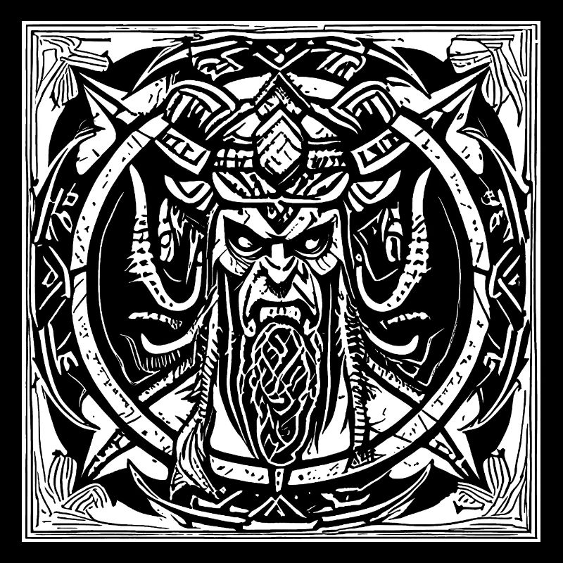 Nordischer Wikinger Demon auf Pagan Tribal