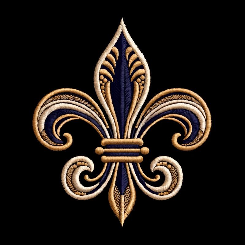Elegant Fleur-de-Lis Embroidery Tee