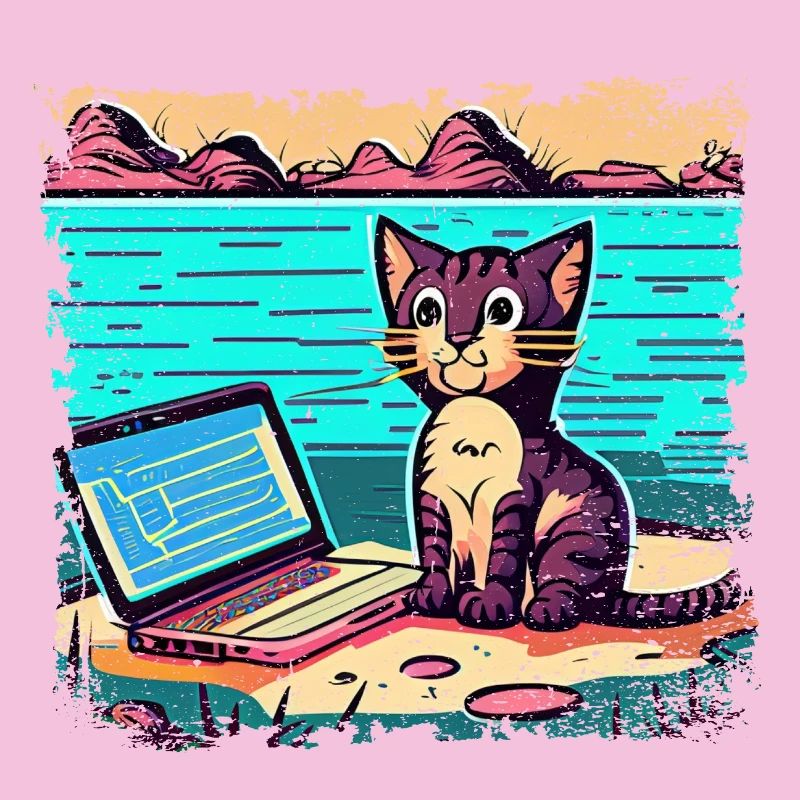 Chat avec ordinateur portable