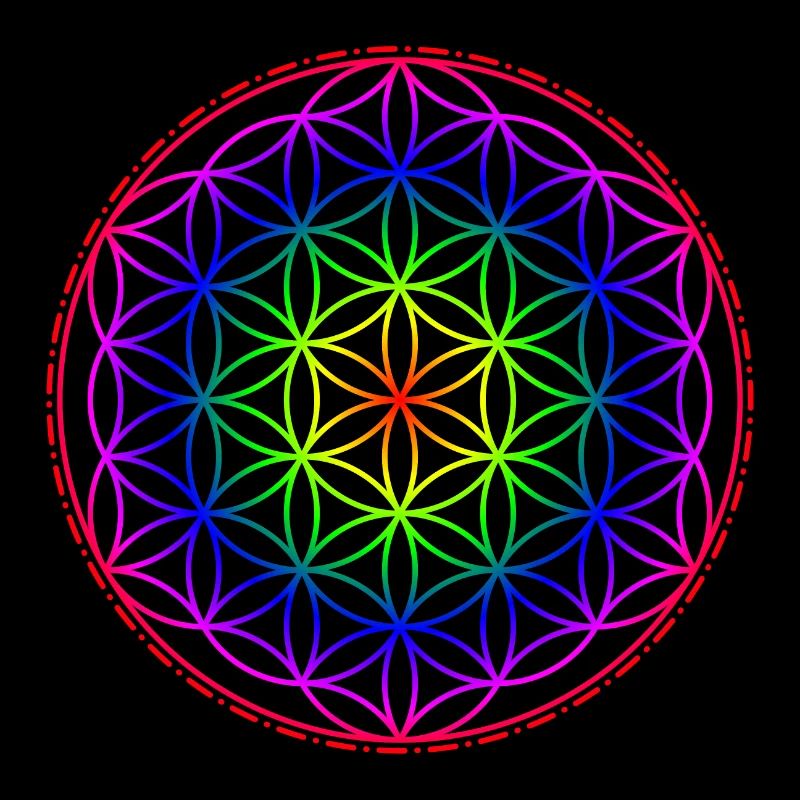 Fleur de vie arc-en-ciel