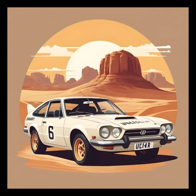 Voiture de Rally dans le Désert