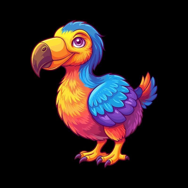 Dodo Bunte Kawaii Cartoon Figur Vogel