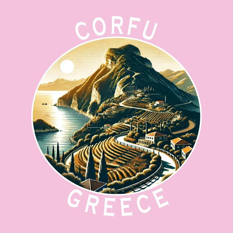 Design de l'île de Corfou en Grèce