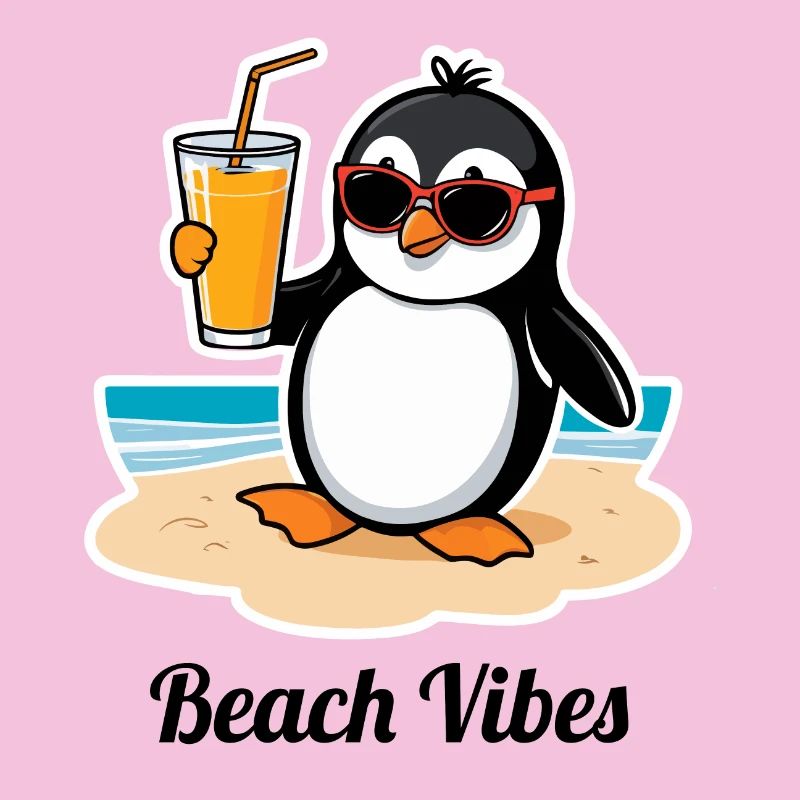 Casual beach penguin – summer holiday feeling