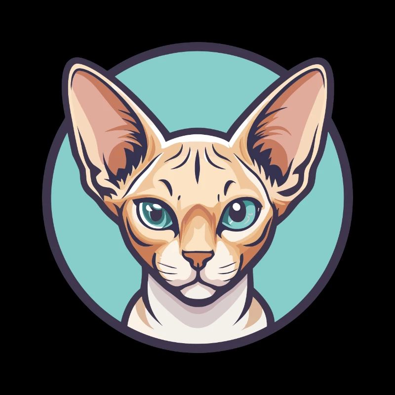 Devon Rex Chat Race Dessin Animé Kawaii Animal Pet