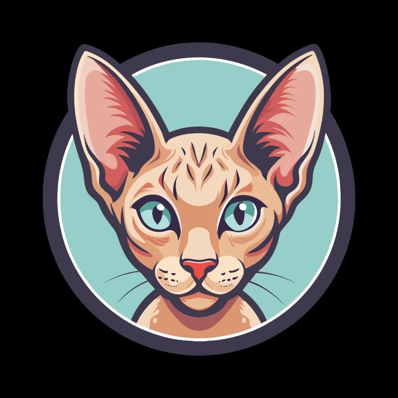 Red Devon Rex Cat Breed Cartoon Kawaii Animal Pet