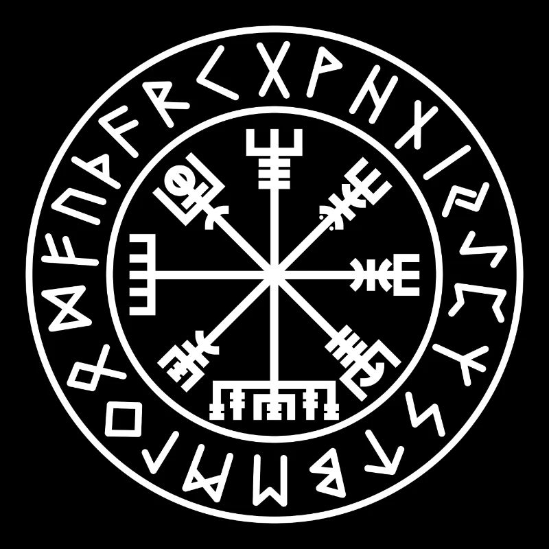 Vegvisir blanc cercle blanc couleur