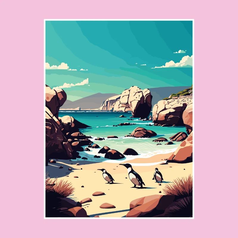 Boulder Beach Afrique du Sud Affiche de voyage souvenir