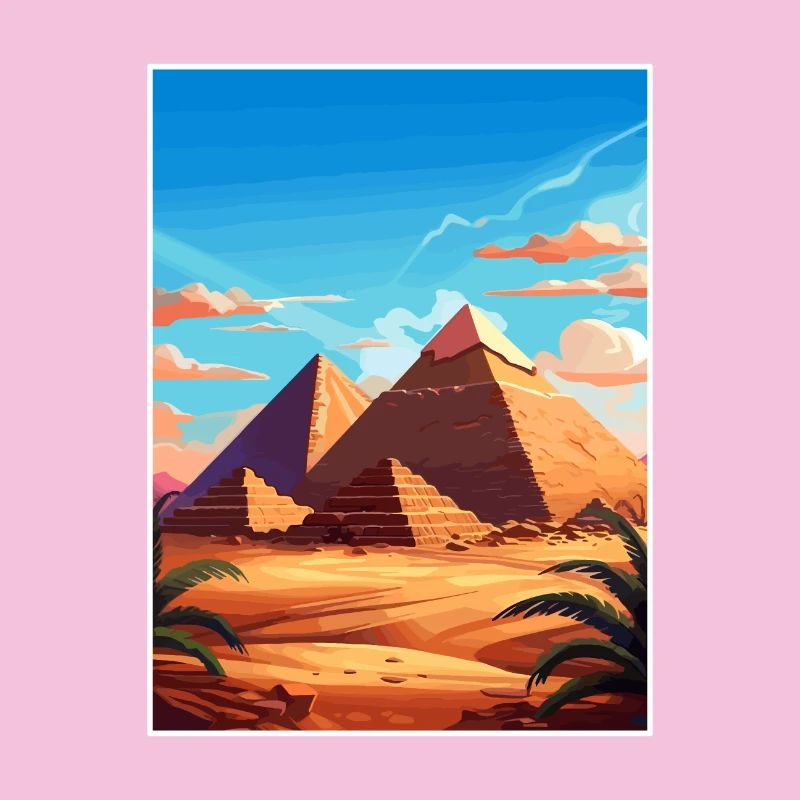 Le Caire, Égypte, Grandes Pyramides De Gizeh, Affiche De Voyage
