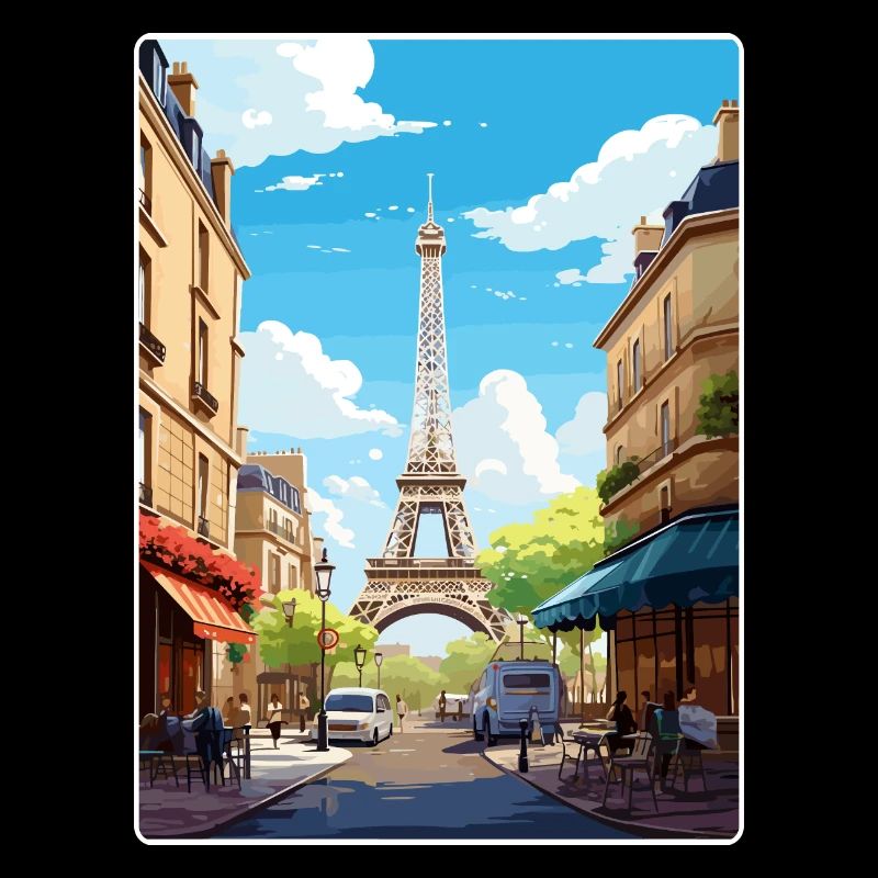 Paris Frankreich Reise Poster Souvenir Postkarte Farbe