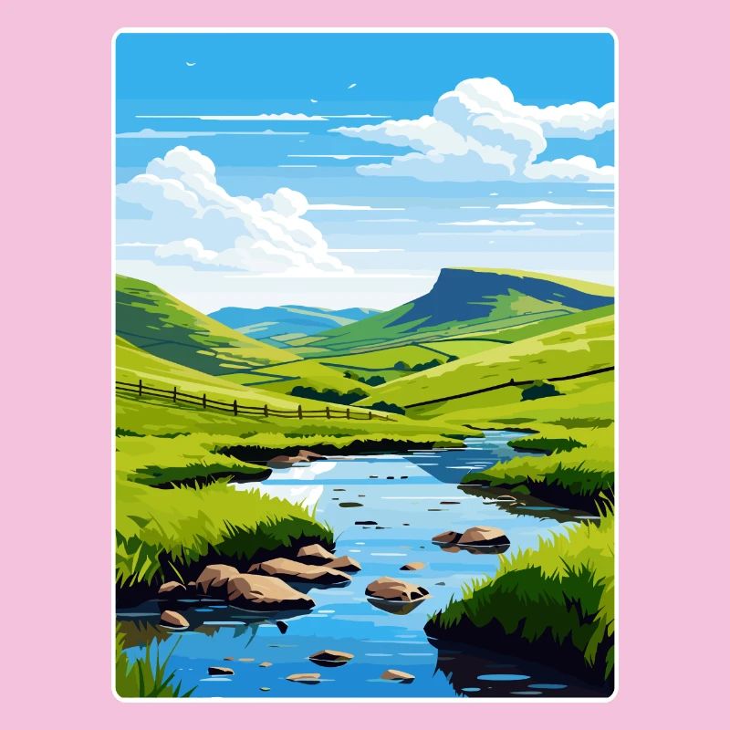 Peak District Royaume-Uni Royaume-Uni Affiche de voyage WPA