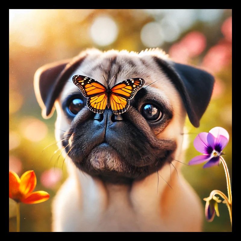 Chien intelligent avec papillon