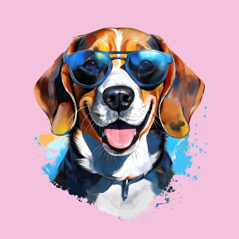 Beagle avec lunettes de soleil
