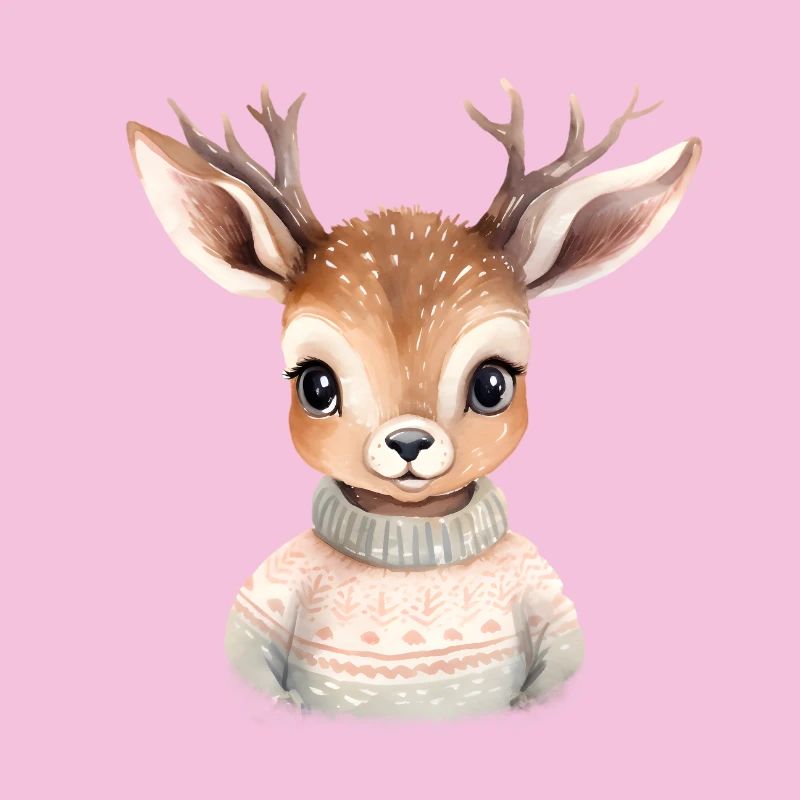 Cerf câlin en pull d’hiver