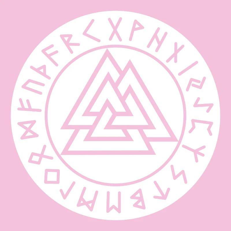 Valknut weißer Runenkreis