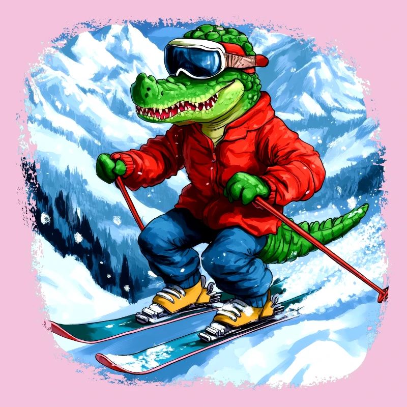 Skieur crocodile