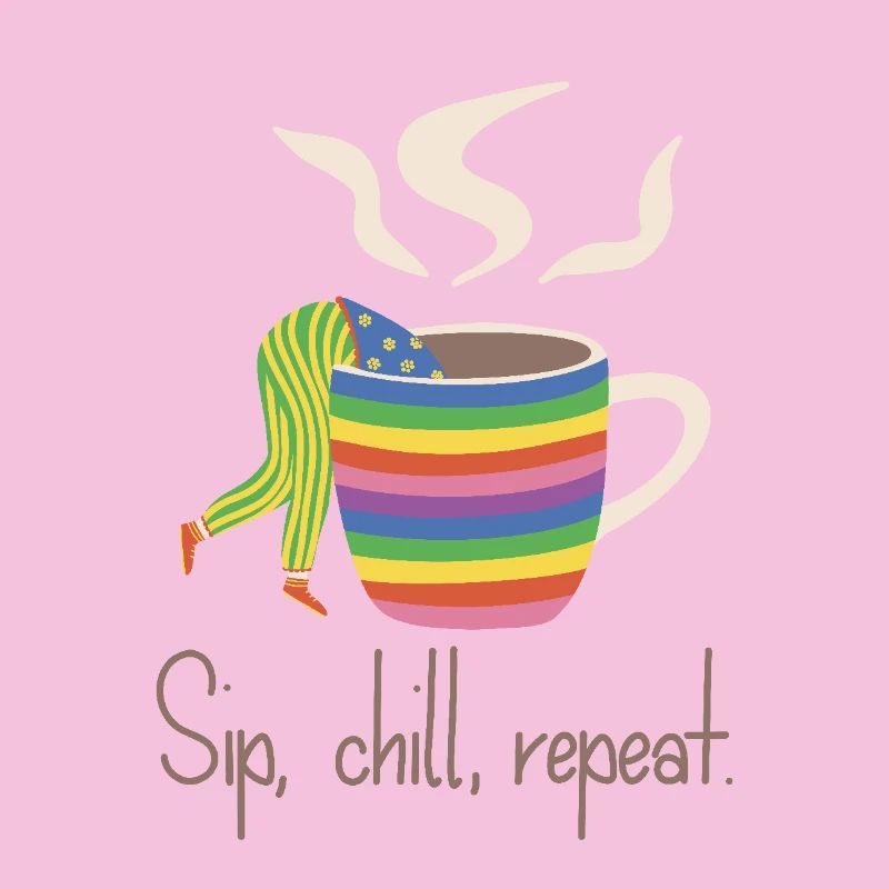 Sip, chill, repead - Rainbow Coffee Lover