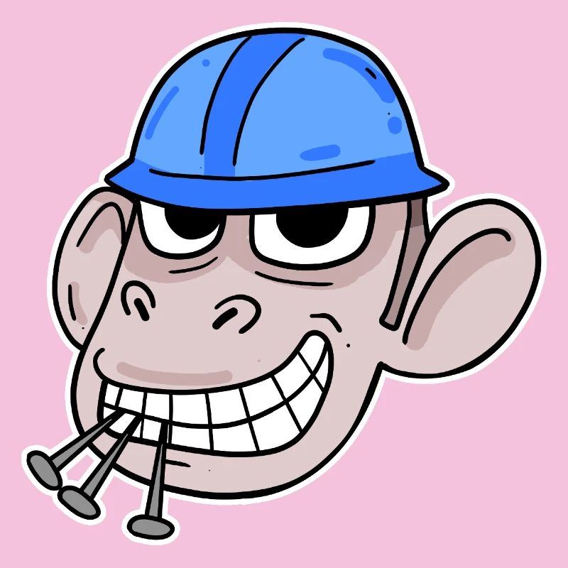 Affe Baustelle Bauarbeiter