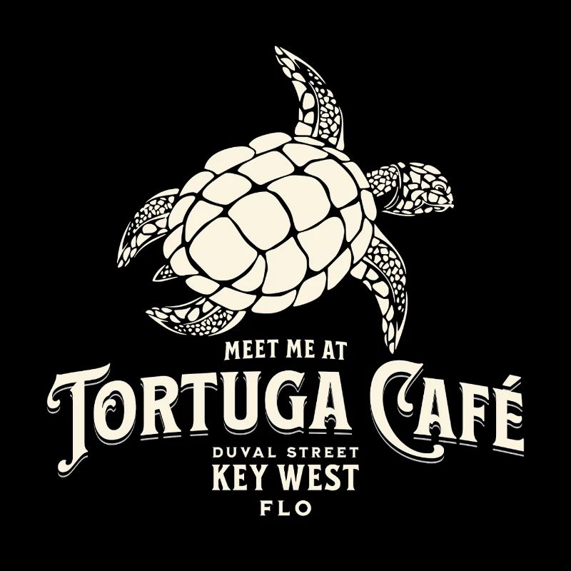 Tortuga Café Key West Style Illustration