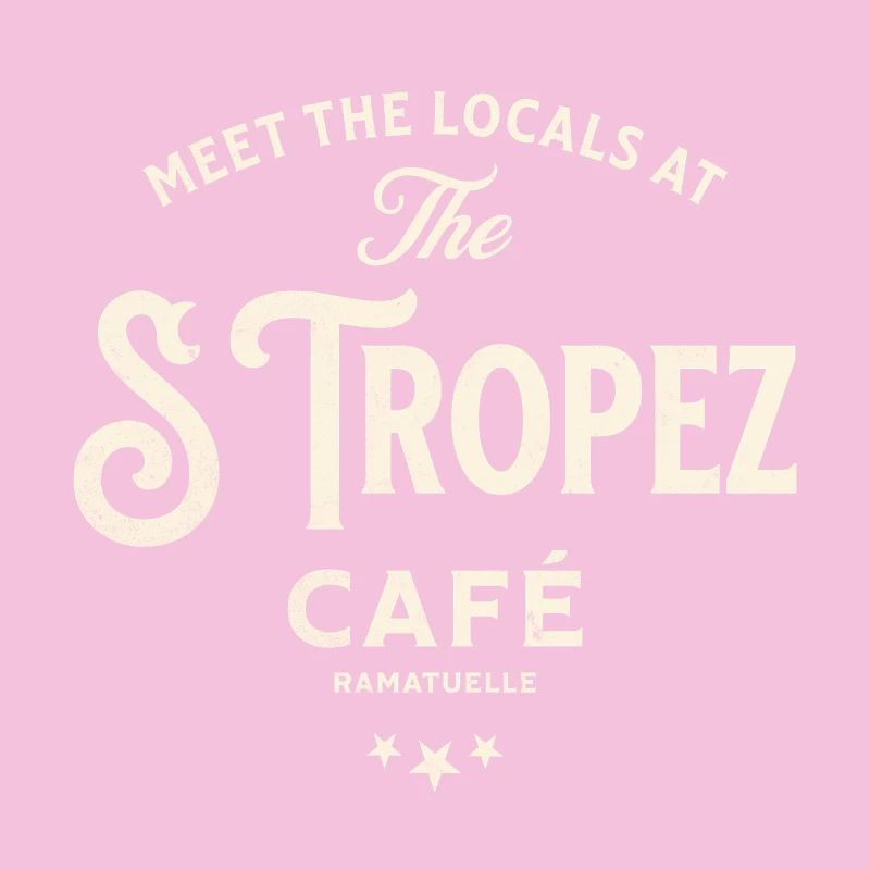 Vintage Typographic Design St Tropez Café