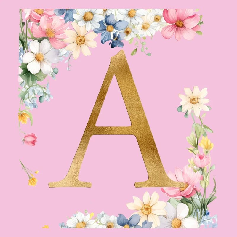 A Monogram, Floral, Personalizable