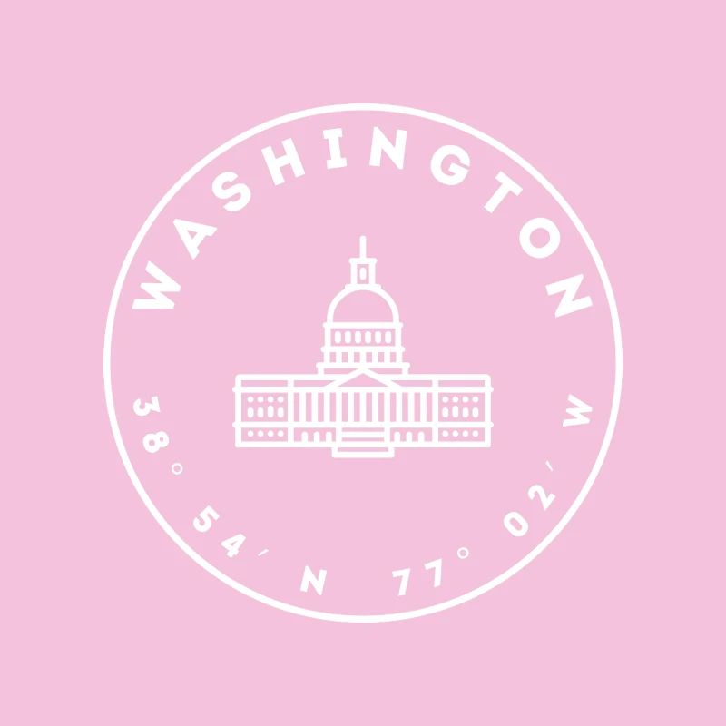 Washington DC with Capitol and coordinates