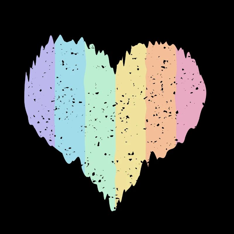 Regenbogen Herz Pastellfarben Pride Monat LGBTQ+