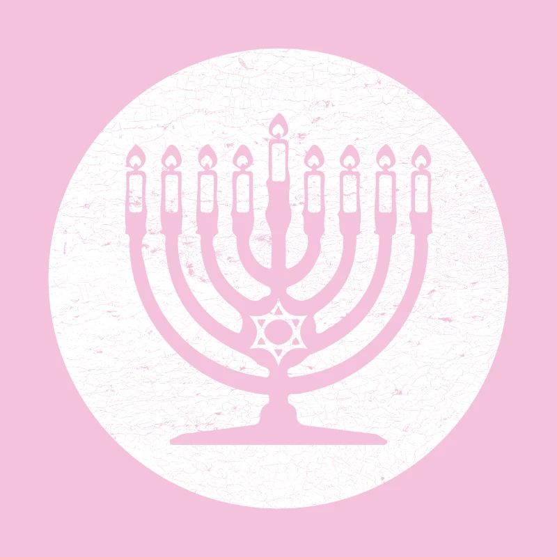 Menorah de Hanoukka chandelier dans cercle blanc