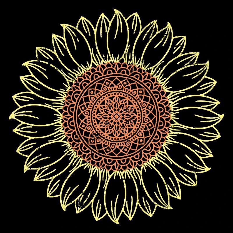 Kompliziertes Mandala Sonnenblumen-Design