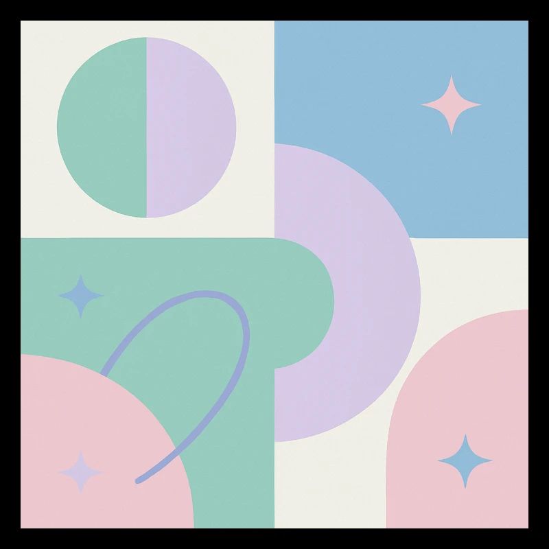 Pastel geometric cosmos design