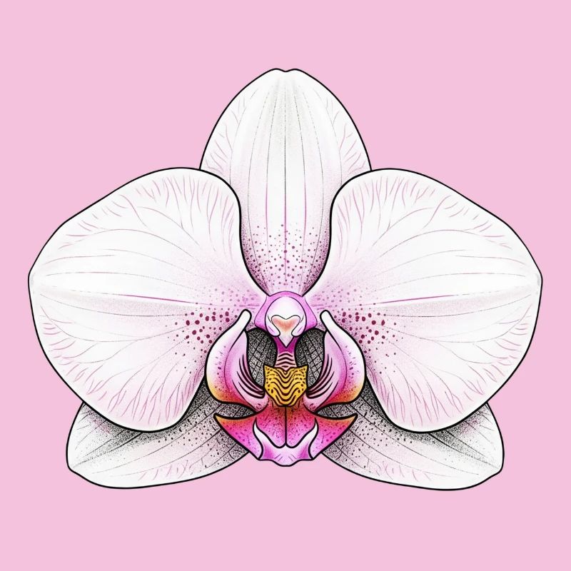 Illustration d’orchidée élégante pour la mode