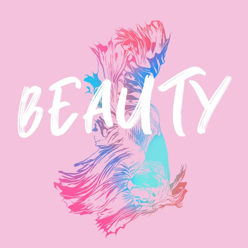 Illustration de betta fish Colorée avec Mot Beauté