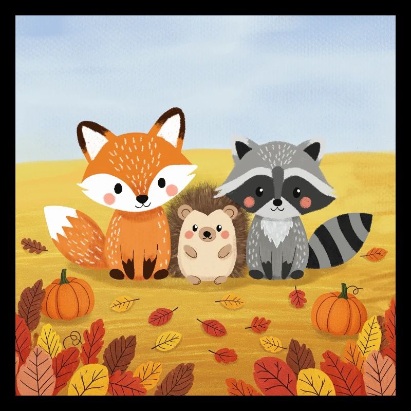 Herbstliches Waldtier-Trio