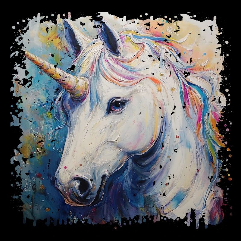 Farbenfrohes Einhorn Kunstwerk