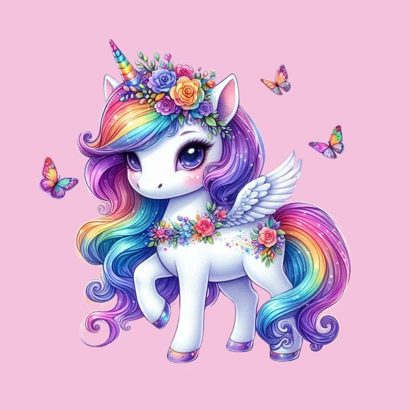 Rainbow Blossom Unicorn Wings